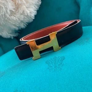 Hermès 24mm Constance H Belt 75 Gold Black